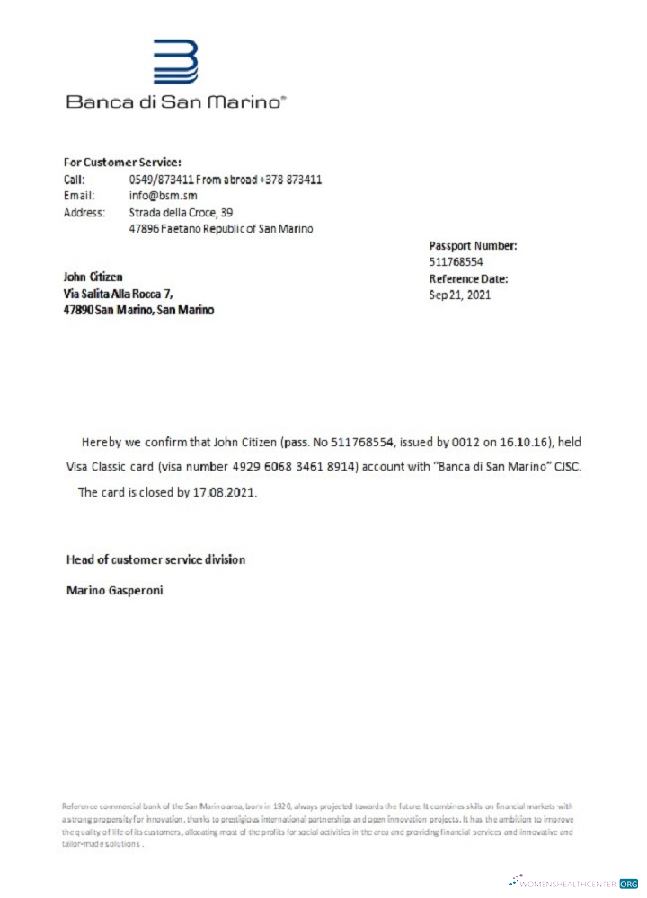 Download San Marino Banca di San Marino closure reference Photoshop template